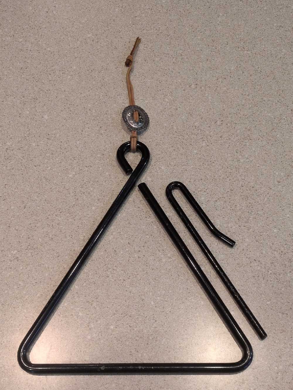 Triangle Dinner Bell Black Coated Metal Triangle Percussion Instrument